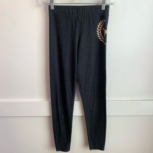 Victoria’s Secret Pink Gray & Gold Logo Leggings